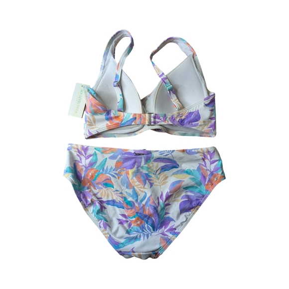 NWT Sea Level Botanica Cross Front Top + Mid Rise Bottom Swim Set Size 10 - Picture 9 of 12